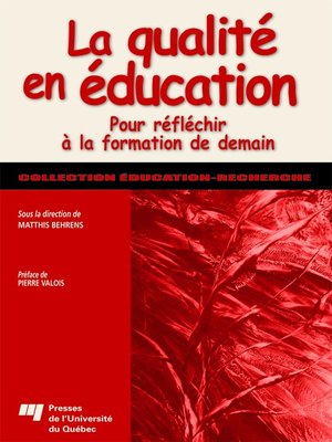 cover image of La qualité en éducation